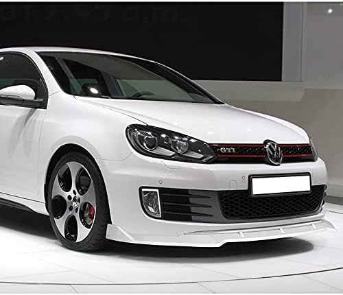 EPARTS 3 Pieces Style Front Bumper Lip Spoiler Splitter Chin Side Body Kit Trim Protection Compatible with 2010-2013 Volkswagen Golf MK6 GTI Model Only (Painted White)