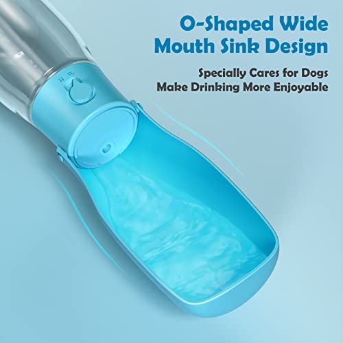 Peteast Foldable Dog Water Bottle With Dishwasher-Safe Design - Portable Pet Water Bottle For Dog Cat Outdoor Walking Hiking - Leak-Proof Dog Water Bowl Dispenser For Travel (Blue) #TOP6