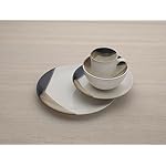 Gourmet Basics by Mikasa Caden 16-Piece Stoneware Dinnerware Set — Service for 4, Reactive Glaze, Black/Tan & White Finish, Microwave & Dishwasher Safe, Everyday & Formal Use - Image 5