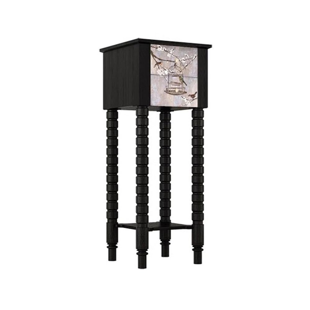 ZENY896V Home Vintage Balcony Bonsai Base, French Style with Drawer High Foot Floor Decorative Wood Stand Decor