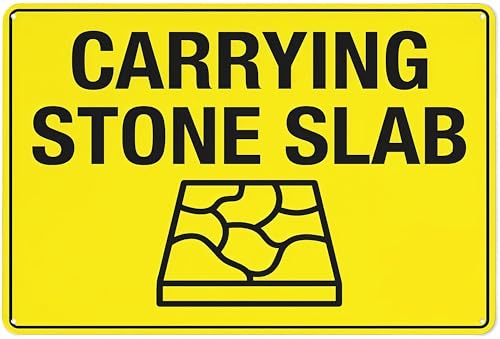 Carrying Stone Slab Metal Aluminum Sign 8"x12" - Weather Resistant Weatherproof, Indoor Outdoor Use, Carrying Stone Slab Sign