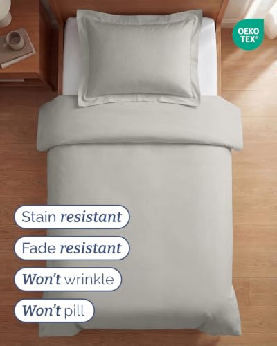 Image of Duvet Cover Twin /Twin XL - 2 Piece Set, College Dorm Room - Light Grey