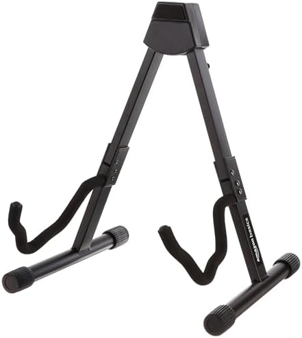 Amazon Basics Portable Adjustable Folding Guitar Stand for Electric and Acoustic Guitars, A-shape, Fully Assembled with Padded Foam, Black, 8.66 x 15.16 x 3.74 inches - View 3