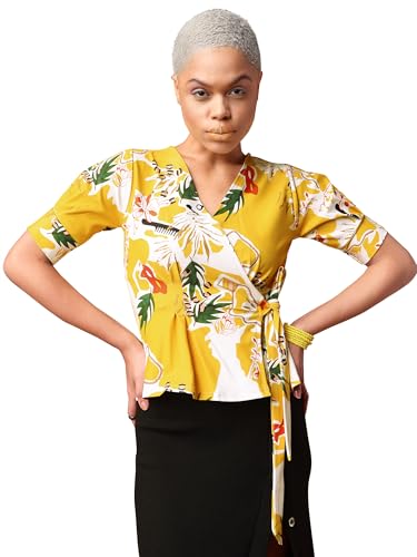 Image of PURVAJA Women's Polyester Floral Relaxed Fit Shirt