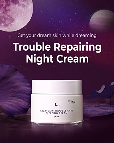 [CRAZY SKIN] Skin Repair Trouble Care Sleeping Cream 1.76oz | Deep Moisturizing pH level 5.5 overnight cream | Moisturizer for acne prone skin | Korean skin care | night cream sleeping mask recovery care - Thumbnail 3
