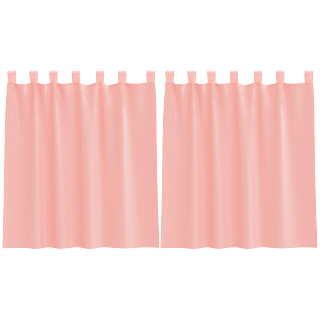 Voile Vorhänge 2er-Set, Rosa, 140x140 cm, halbtransparent, mit Stangentasche, aus 100% Polyester Stoff, Blickdicht, für Wohnzimmer