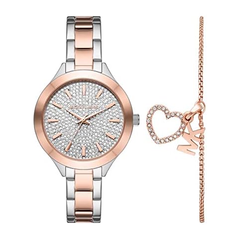 Michael Kors MK1045 Ladies Slim Runway Watch and Bracelet Gift Set Cover