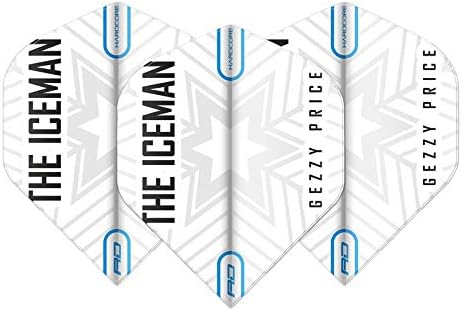 RED DRAGON Hardcore Gerwyn Price - White & Grey Snowflake Logo Flights (3 Sets per Pack)