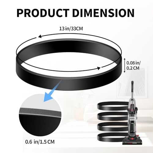 Image of Replacement Belts Part E0205 for Eureka PowerSpeed Upright Vacuum,Fits NEU180 NEU181 NEU181A NEU182 NEU182A NEU182B NEU186 NEU188 NEU188A NEU188B NEU190 NEU192 NEU192A NEU202 NEU203 NEU280 (Pack of 4)