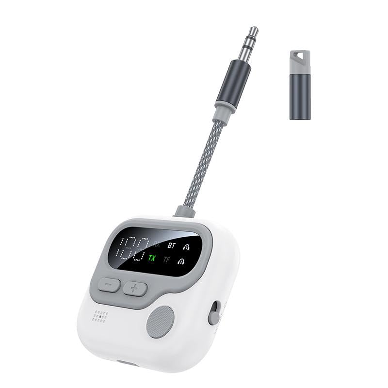 DuHeSin Bluetooth 5.4 Audio Transmitter Receiver Wireless Adapter 3.5MM AUX Support TF Card Play with MIC for Car Airplane TV PC Speaker Headphone AE-1483WA-image-47