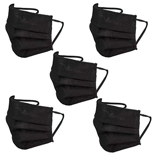 Preisvergleich Produktbild Green Blue 2-Lagige Wiederverwendbare Gesichtsschutzmaske 5-er Pack aus Baumwolle Anti-Staub-Gesichtsschutz (Schwarz)