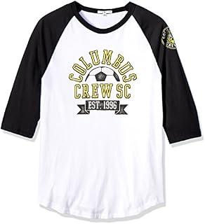 Junk Food MLS Columbus Crew Men's Long Sleeve Raglan Tee, Large, Ew/Tb