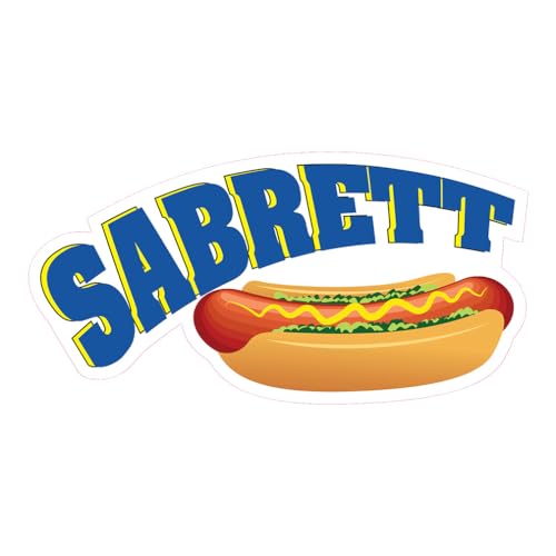 Custom Food Truck Decals Sabrett Food and Beverage Concession Concession Sign 14 in on Longest Side Design Only