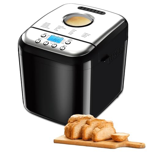 Programowalna cyfrowa maszyna do chleba, funkcjonalność 15 w 1, z nieprzywierającą patelnią ceramiczną, idealna do produkcji bezglutenowego, ciasta, zakwasów i jogurtów