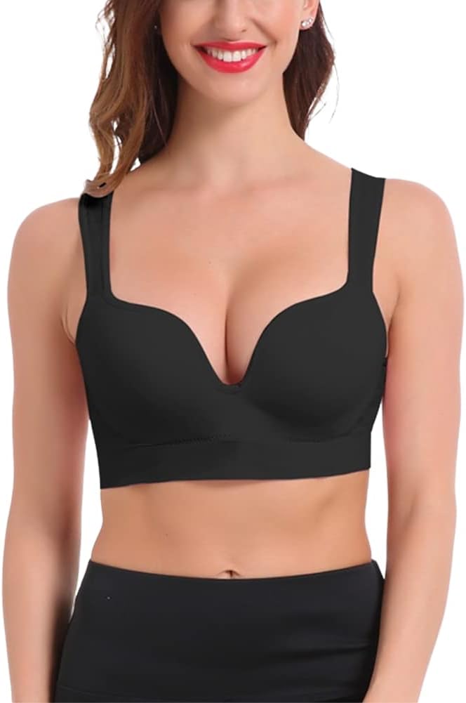 Women Seamless Sports Bra Padded Plus Size Sleep Bras for Girls in Yoga Bralette Push Up Support Comfort Camisole Gym Bra