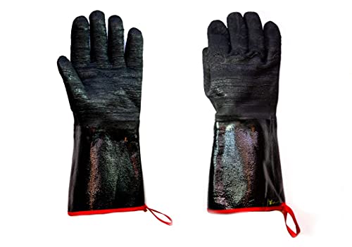 G & F Products 8119-13Inch Cooking Gloves Food Safe No BPA Insulated Waterproof, Oil Proof Heat Resistant BBQ, Smoker, Grill, and Outdoor Neoprene Material, 13 Inch Long, Black