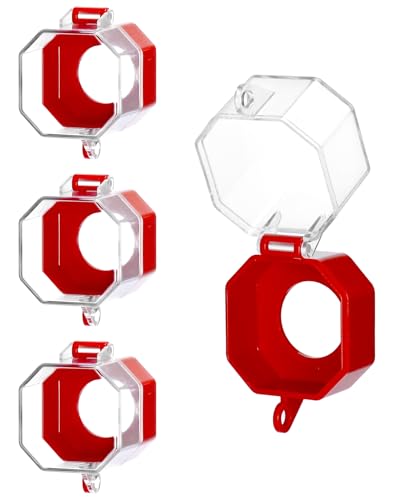 QWORK Emergency Stop Button Protector, 4 Pack Plastic Switch Lockout Cover, Add Protection by QWORK - Used condition - Image 2