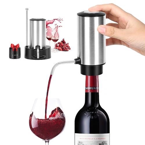 Ciubldeey Electric Wine Aerator Wine Decanter Aerating Pourer Automatic Wine Dispenser Set with Wine Stoppers Gifts for Wine Lovers