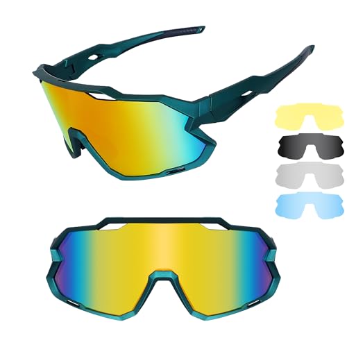 Tunfund Vipers Sunglasses Men Women,Cycling glasses,Polarized Sports Sunglasses for Bike Fishing Running and Climbing UV 400 (Blue+Black)