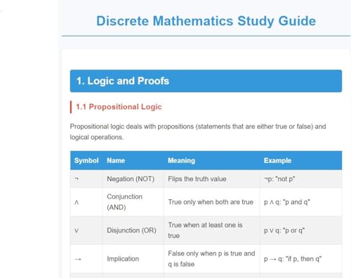 Discrete Mathematics Essentials: A Quick Study Guide & Academic Reference: Learn the Core Concepts, Applications & Problem Solving for Computer Science, Engineering, and Beginners.