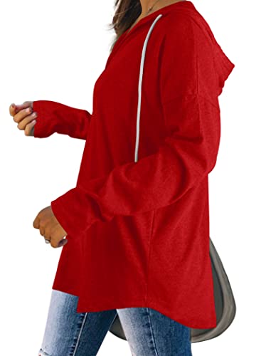 Image of Bofell Womens Fashion Tops Hoodies for Women Pullover Oversized Sweatshirts Long SLeeve Shirts Loose Fit