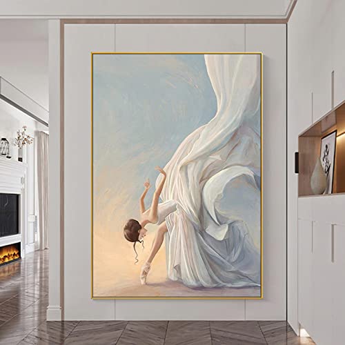 Peinture à l'huile grand format pour couloir et entrée décoration chic