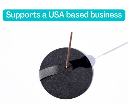 Incense Holder - Incense Holder For Sticks - Metal Black Powder Coated Cool Incense Burner - Vertical Tray Incesent Holder (Round) #TOP2