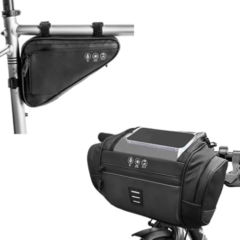 Danuosie Reflective Bike Frame Bag and Reflective Bike Waterproof Handlebar Bag Cover