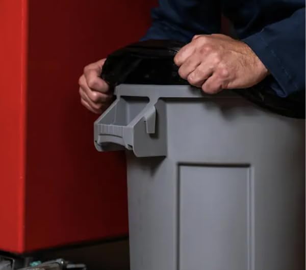 10 Gallon Gray Commercial Outdoor Trash Can with Domed Lid (2-Pack) AS32081