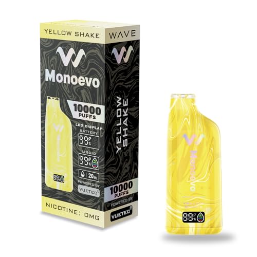 Monoevo VAPE 爆煙 濃厚な味わい 爽やかな吸い心地 使い捨てvape 電子タバコ 大容量 ニコチン タール無し 禁煙サポート(イエローシェイク)
