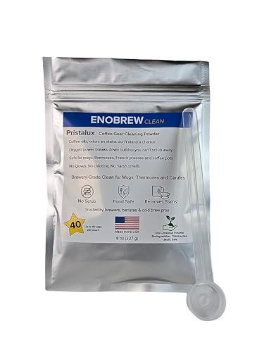Enobrew Pristalux Coffee Gear Cleaner Powder – Stainless Steel Mug