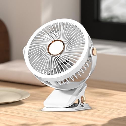 Ventilador de mesa y pinza Generisch recargable USB-C con lámpara 4