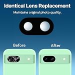 MMOBIEL Back Rear Camera Glass Lens Replacement Compatible with Google Pixel 8a - Pre-Installed Adhesive, Tweezer and Cloth