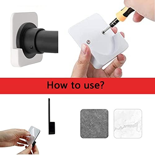 BDHI 6pcs Shower Curtain Rod Holder Adhesive Shower Curtain Rod tension Holder Drill-Free Install Rod Mount Retainer for Shower Curtain Wardrobe Wall(Y69-6)