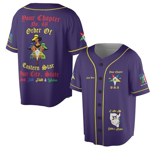 Custom Chapter Name OES Order of The Eastern Star Masonic My Sisters Keeper 3D Camiseta de Béisbol S-5XL miniatura 1