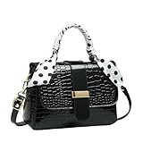 LUYYBDBG Bolso de Hombro Precioso Macarrón, Popular con Textura Piedra, Cruzado Versátil-Negro