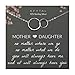 EFYTAL Gifts for Mom and Daughter, Sterling Silver Infinity Mother's Day Gift, 2 Interlocking Circles Necklace