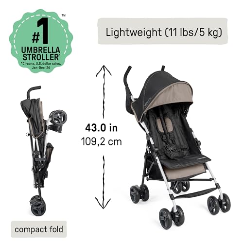 Ingenuity 3D Mini Convenience Stroller – Lightweight Stroller with Compact Fold, Multi-Position Recline, Canopy with Pop Out Sun Visor – Umbrella Stroller for Travel and More, Cashew Tan - image 7