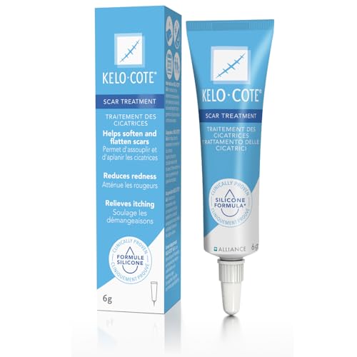 KELO-COTE Silikon-Narben-Gel 6g für chirurgische Narben, erhabene, wulstige Narben wie hypertrophe Narben und Keloide, Verbrennungen, Verletzungen, Kaiserschnitt