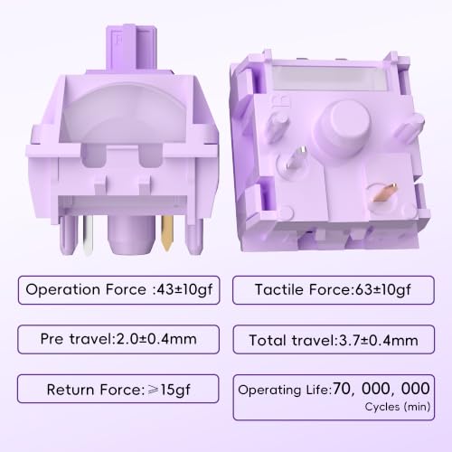 Image of Kailh Box MX Purple Switches for Mechanical Keyboard,5-Pin Tactile /Factory Lubed Switches(72Pcs)