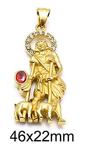 14kt GP San Lazaro Dije Oro Acero Quirurgico3