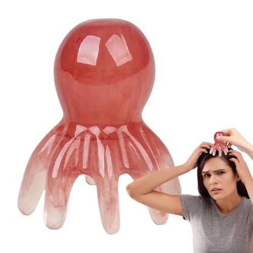 Ruwshuuk Accessori per Spa per la Testa | Massaggiatore Manuale A Polpo Per Testa | Accessorio Benessere Per Casa Spa Doccia Collo Corpo Viaggio Famiglia Yoga Regalo