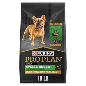 Purina Pro Plan Small Breed Dog Food Shredded Blend Chicken and Rice Formula With Guaranteed Live Probiotics – 18 lb. Bag