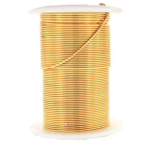 Image of The Beadsmith Wire Elements 20-Gauge Lacquered Tarnish-Resistant Copper Wire for Jewelry Making, 15 Yard, 13.72 Meter Spool (Brass Color)