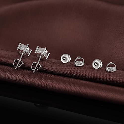 image for DELECOE 4 Pairs Screw Earring Backs for Threaded Post .032