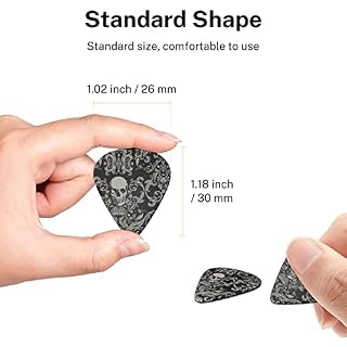 FUCVNPZ Lot de 6 médiators en celluloïd pour guitare acoustique, électrique, basse ou ukulélé Noir - Les Beatles, Paul McCartney, John Lennon, RIngo Starr, George Harrison FUCVNPZ Lot de 6 médiators en celluloïd pour guitare acoustique, électrique, basse ou ukulélé Noir – Image 7