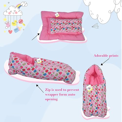 Image of Toddylon Baby Bedding Set New Born Baby Bed Mosquito Net | Carry Bag|Sheets | Essentials Combo (0-6 Months) (4PCS Set)