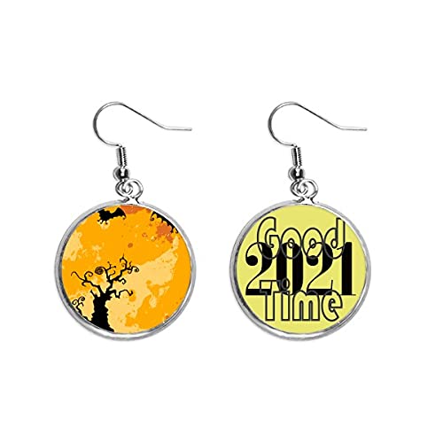 Pendientes de cadáver y árbol fantasma joyería de oreja para Halloween y amuletos de suerte