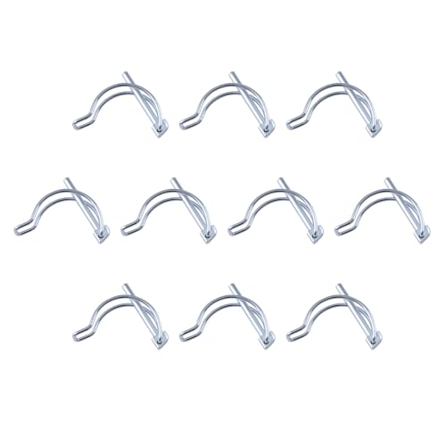 INCREWAY 10PCS Shaft Locking Pin, 4.5 * 40MM Zinc Planted Round Loop Wire Lock Pin, Silver Safety Coupler Pin for Track Farm Lawn Garden
