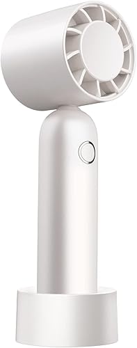 DOUBFIVSY Ventilador de mano con base mini ventilador portátil de 5000 mAh ventilador personal recargable por USB ventilador de escritorio de 3